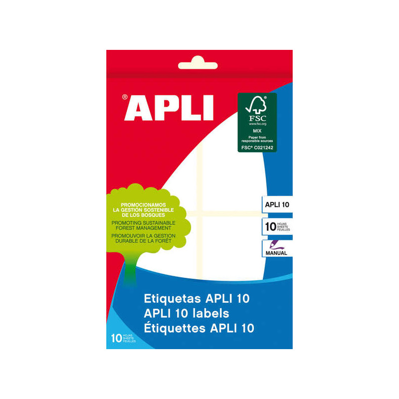 Apli Pack de 40 Etiquetas 53x82mm