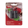 Apli Pack de 2 Recambios de para Etiquetadoras de Precios Varios Negro - con Apli 101418