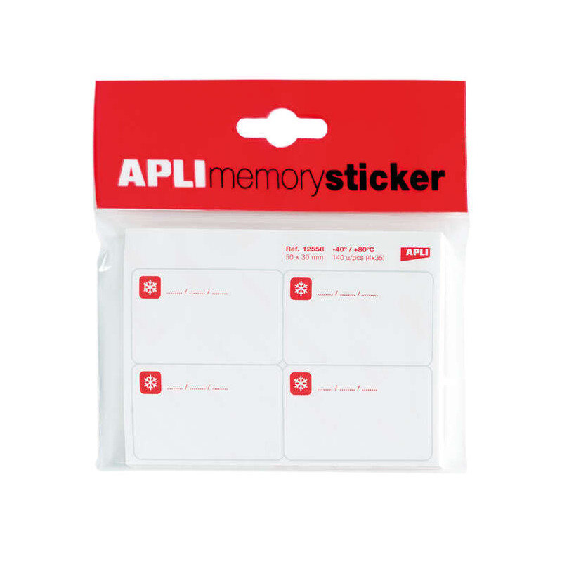 Apli Memory Sticker Pack de 140 Etiquetas Especial para Congelar 50x30mm