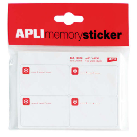 Apli Memory Sticker Pack de 140 Etiquetas Especial para Congelar 50x30mm