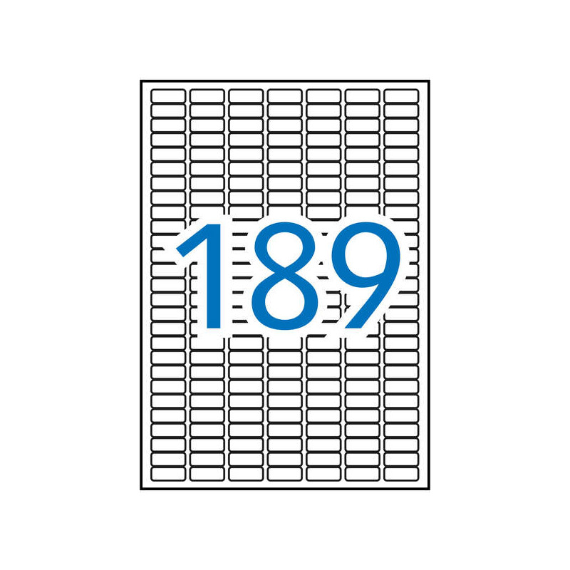 Apli Pack de 1.890 Etiquetas Rectangulares 25.4x10mm Blanco 10 Hojas por 189 Etiquetas - Adhesivo