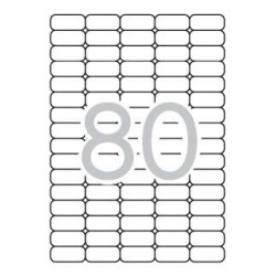Apli Pack de 2.000 Etiquetas 35.6x16.9mm Blanco 25 Hojas por 80 Etiquetas - Adhesivo Removible