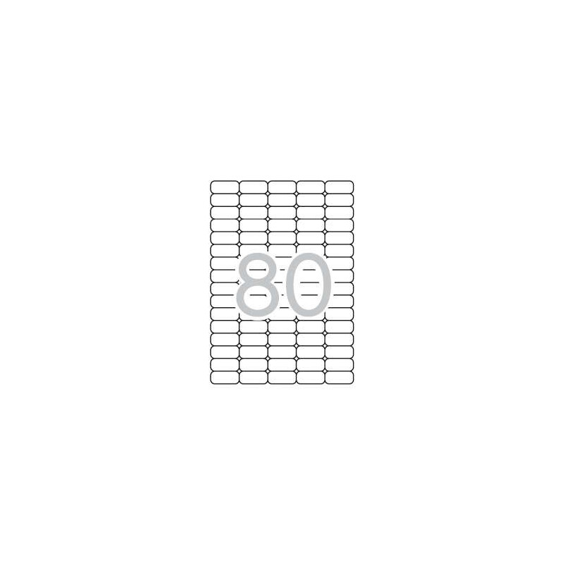 Apli Pack de 2.000 Etiquetas 35.6x16.9mm Blanco 25 Hojas por 80 Etiquetas - Adhesivo Removible