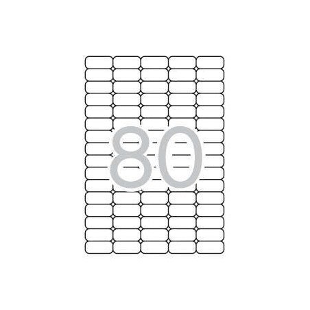 Apli Pack de 2.000 Etiquetas 35.6x16.9mm Blanco 25 Hojas por 80 Etiquetas - Adhesivo Removible