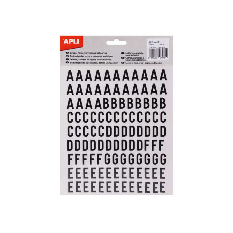 Apli Letras Adhesivas de Palo Mayusculas (5u.)