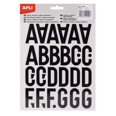 Apli Letras de Palo Mayusculas Adhesivas (5u.)