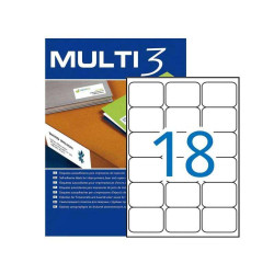 Multi3 Pack de 1800 Etiquetas Blancas Tamaño 63,5x46,6mm