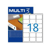 Multi3 Pack de 1800 Etiquetas Blancas Tamaño 63,5x46,6mm