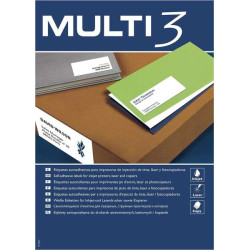Multi3 Pack de 2700 Etiquetas Blancas Tamaño 70x30mm