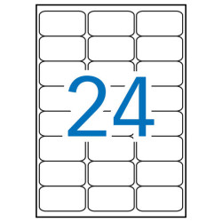 Apli Pack de 2.400 Etiquetas Rectangulares 64x33,9mm