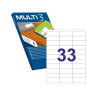 Multi3 Pack de 16.500 Etiquetas Rectangulares 70x25.4mm