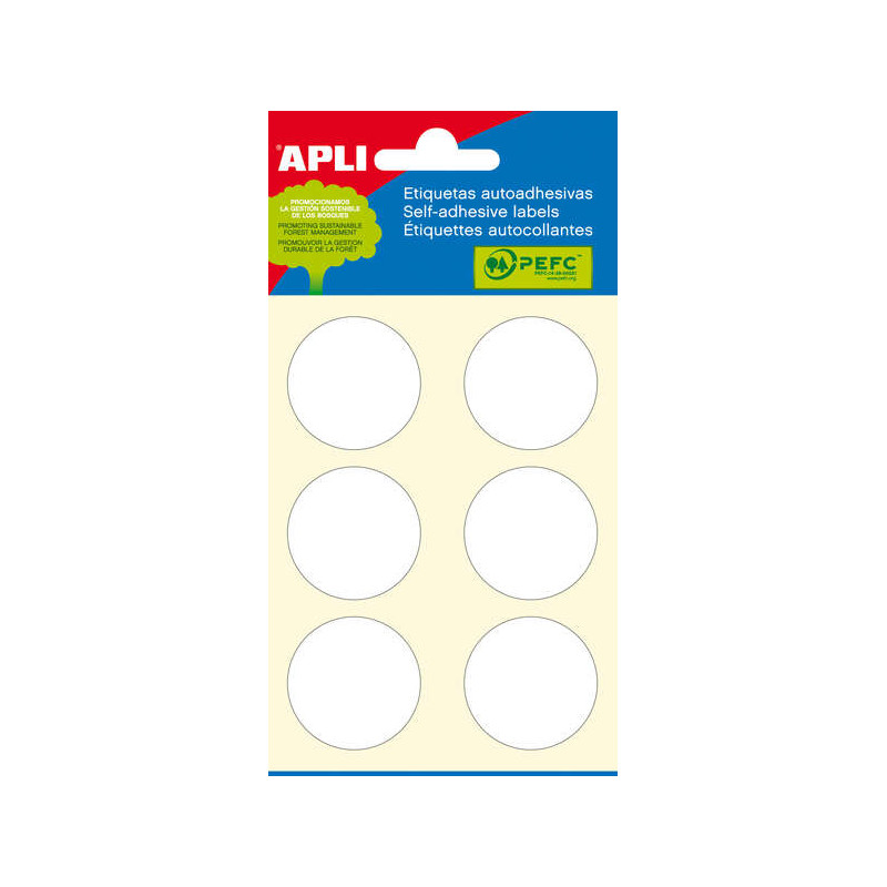 Apli Etiquetas Minibolsa Blancas Ø 32.0mm 6 Hojas