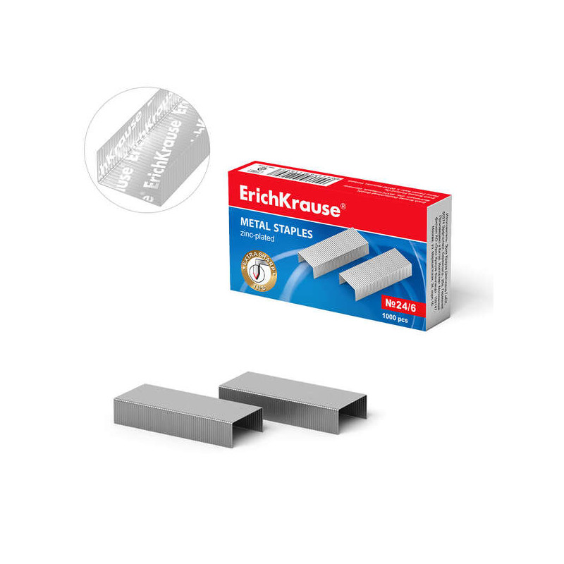 ErichKrause Caja de 1000 Grapas 24/6 Galvanizadas