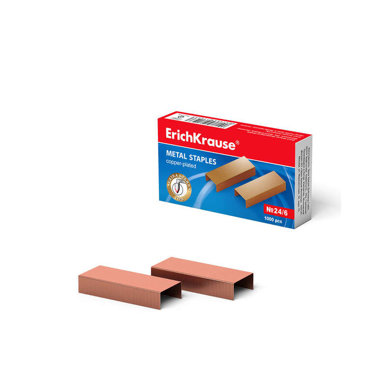 ErichKrause Caja de 1000 Grapas Cobreadas 24/6