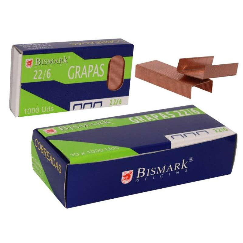 Bismark Caja de 1000 Grapas de Alambre de Alta Calidad Modelo 22/6