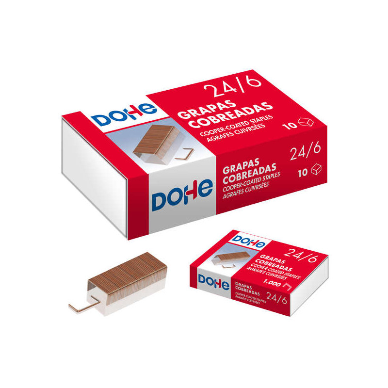 Dohe Caja de 1000 Grapas 24/6 Cobreadas