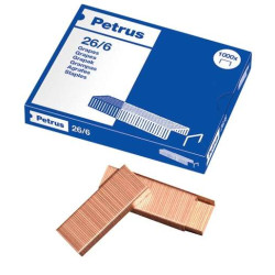Petrus Caja de 1000 Grapas 26/6 Cobreadas