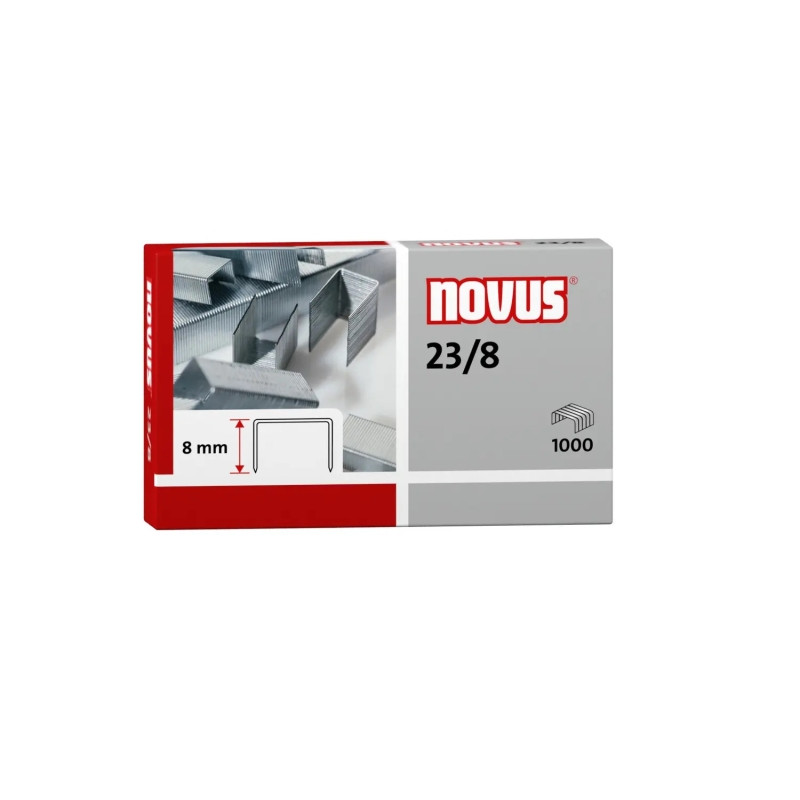 Novus 23/8 Super Caja de 1000 Grapas 23/8 Galvanizadas para Grapadoras de Gruesos