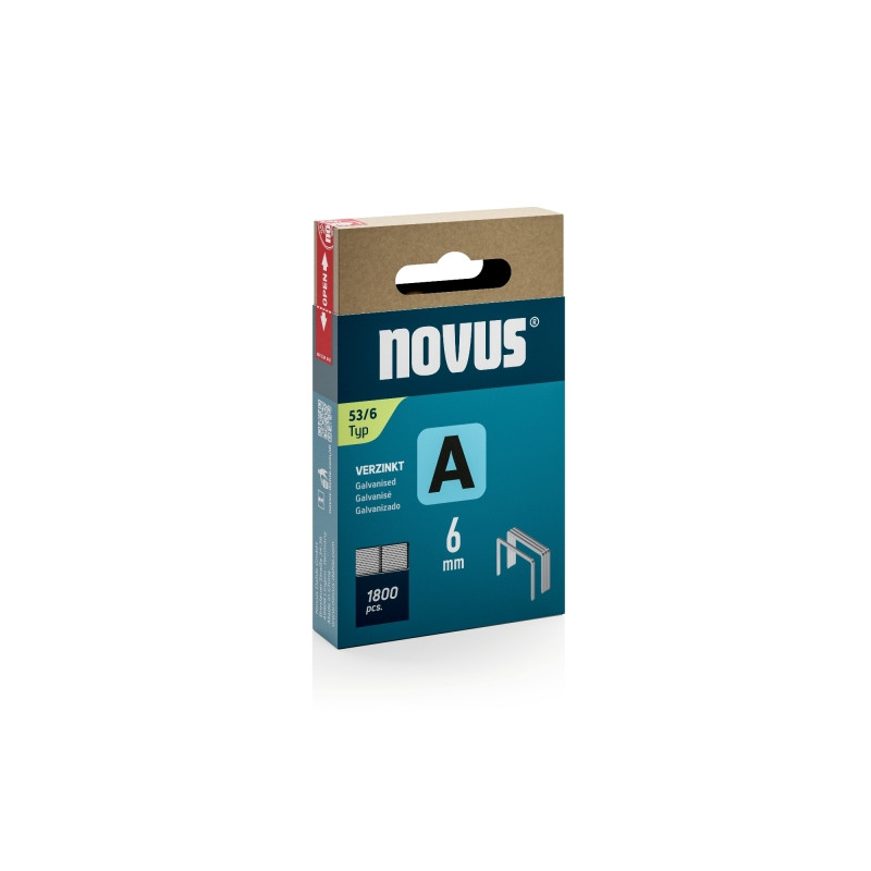 Novus A Tipo 53 Caja de 1800 Grapas 53/6 Galvanizadas