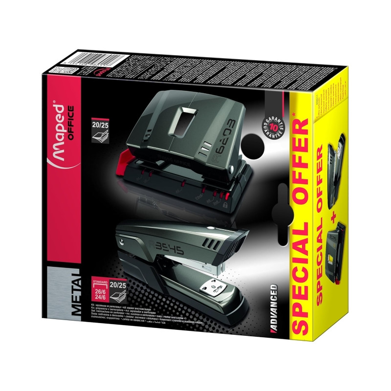 Maped Pack de Grapadora Metalica A3545 + Taladro Metalico A6203