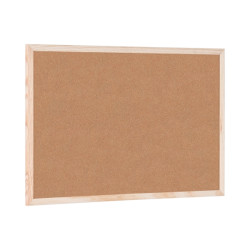 Bi-Office Tablero de Corcho Doble Cara 600x400mm Marco Natural