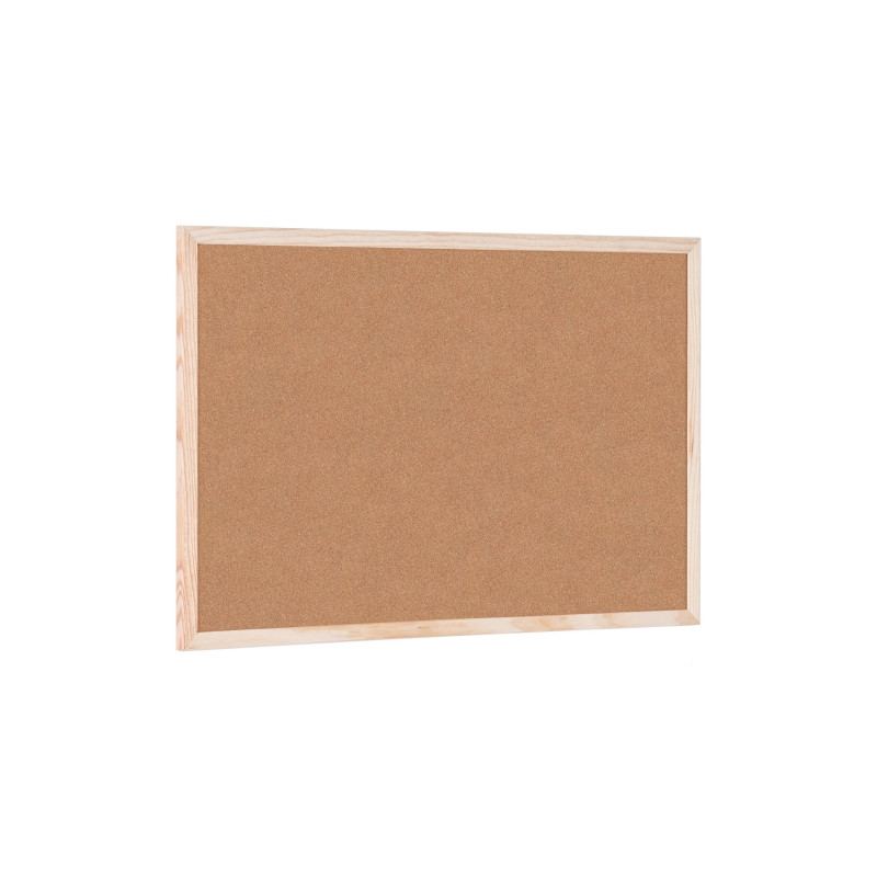 Bi-Office Tablero de Corcho Doble Cara 600x400mm Marco Natural