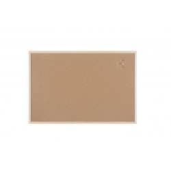 Bi-Office Tablero de Corcho Doble Cara 900x600mm Marco Natural