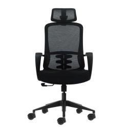Oqonos Cherg 004 Silla de Oficina Ergonomica con Reposacabezas Cervical Ajustable, Respaldo de Malla Transpirable, Piston de