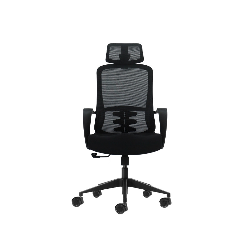 Oqonos Cherg 004 Silla de Oficina Ergonomica con Reposacabezas Cervical Ajustable, Respaldo de Malla Transpirable, Piston de
