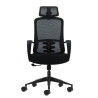 Oqonos Cherg 004 Silla de Oficina Ergonomica con Reposacabezas Cervical Ajustable, Respaldo de Malla Transpirable, Piston de