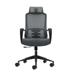 Oqonos Cherg 005 Silla de Oficina Ergonomica con Reposacabezas Cervical Ajustable, Respaldo de Malla Transpirable, Piston de