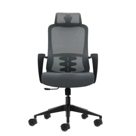 Oqonos Cherg 005 Silla de Oficina Ergonomica con Reposacabezas Cervical Ajustable, Respaldo de Malla Transpirable, Piston de