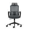 Oqonos Cherg 005 Silla de Oficina Ergonomica con Reposacabezas Cervical Ajustable, Respaldo de Malla Transpirable, Piston de