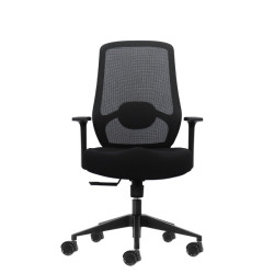 Oqonos Cherg 001 Silla de Oficina Ergonomica con Soporte Lumbar Ajustable en Altura y Profundidad, Respaldo de Malla