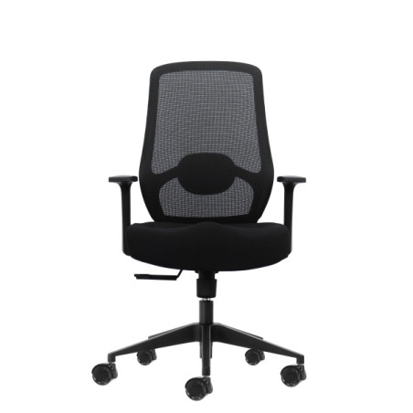 Oqonos Cherg 001 Silla de Oficina Ergonomica con Soporte Lumbar Ajustable en Altura y Profundidad, Respaldo de Malla