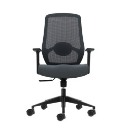 Oqonos Cherg 002 Silla de Oficina Ergonomica con Soporte Lumbar Ajustable en Altura y Profundidad, Respaldo de Malla