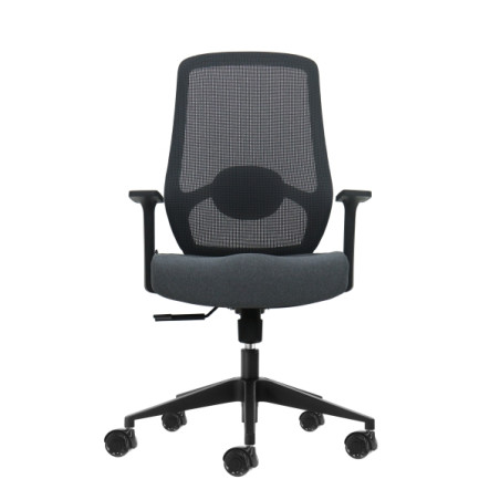 Oqonos Cherg 002 Silla de Oficina Ergonomica con Soporte Lumbar Ajustable en Altura y Profundidad, Respaldo de Malla