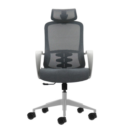 Oqonos Cherg 008 Silla de Oficina Ergonomica con Reposacabezas Cervical Ajustable, Respaldo de Malla Transpirable, Piston de