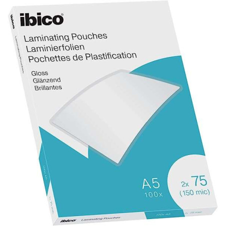Ibico Caja de 100 Laminas para Plastificar Gloss A5 75 Micras
