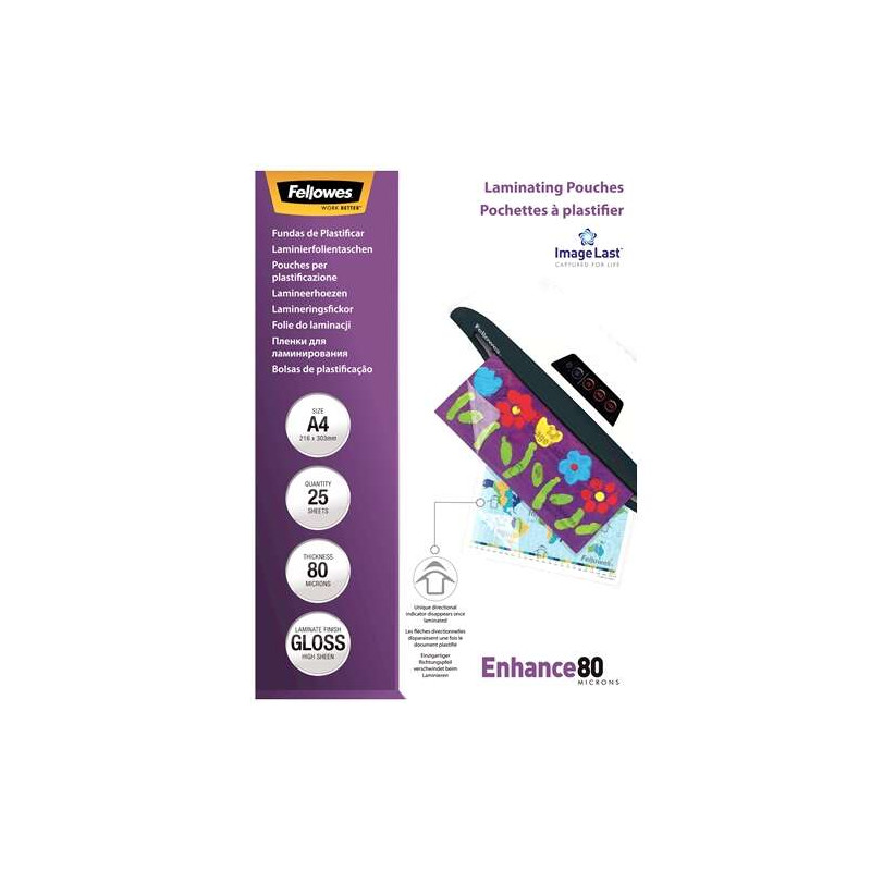 Fellowes Pack de 25 Fundas para Plastificar Brillo A4