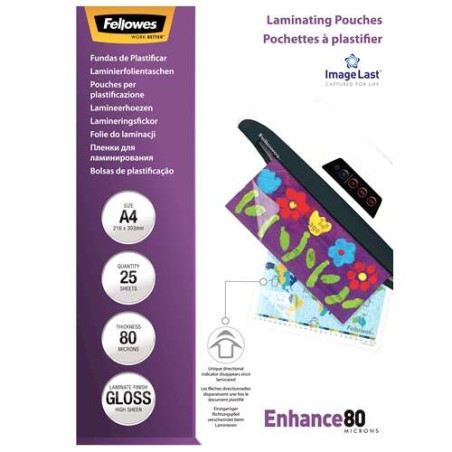 Fellowes Pack de 25 Fundas para Plastificar Brillo A4