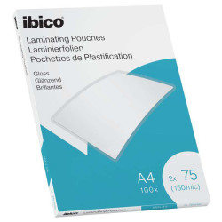 Ibico Caja de 100 Laminas de Plastificar Gloss A4 75 Micras
