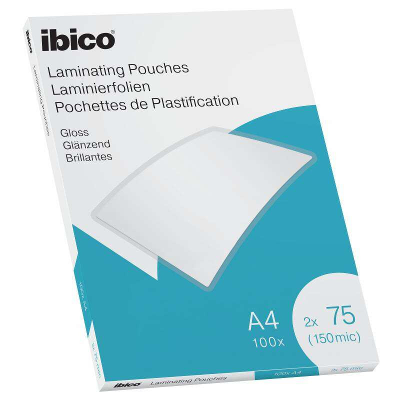 Ibico Caja de 100 Laminas de Plastificar Gloss A4 75 Micras