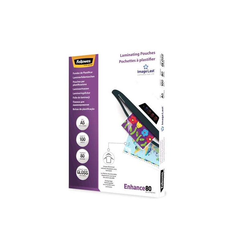Fellowes Pack de 100 Fundas para Plastificar Brillo A5