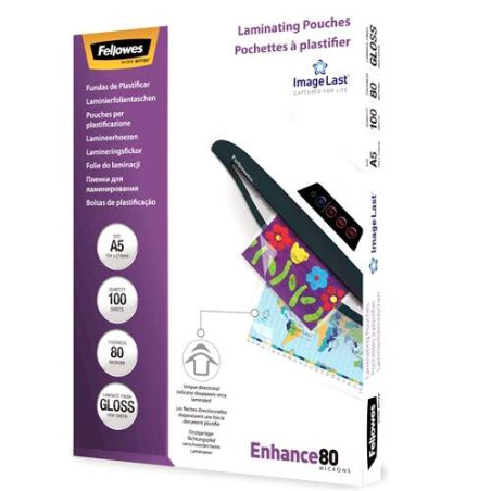 Fellowes Pack de 100 Fundas para Plastificar Brillo A5