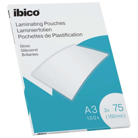 Ibico Caja de 100 Laminas de Plastificar Gloss A3 75 Micras