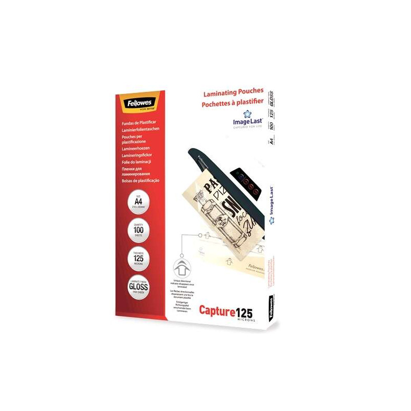 Fellowes Pack de 100 Fundas para Plastificar Brillo A4