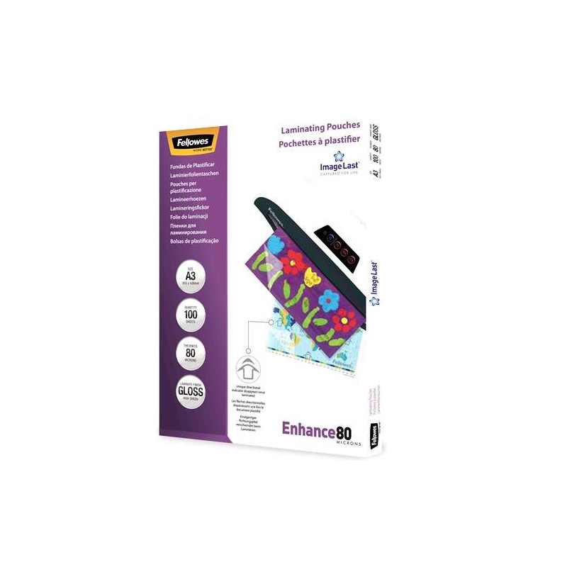 Fellowes Pack de 100 Fundas para Plastificar Brillo A3