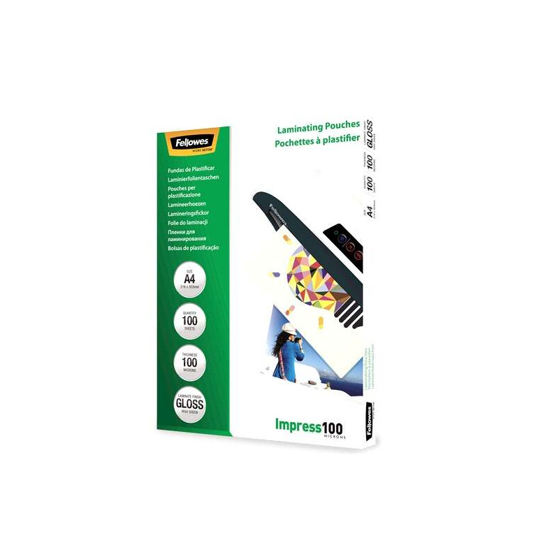 Fellowes Pack de 100 Fundas para Plastificar Brillo A4