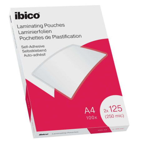 Ibico Caja de 100 Laminas de Plastificar Autoadhesivas A4 125 Micras